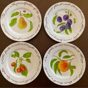 4 Williams of Sonoma Orchard Suite Plates - New without Tags.
